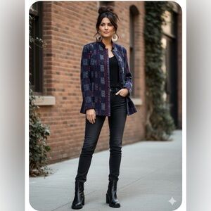 RARE! Vintage Tosca Couture abstract patchwork design sweater blazer